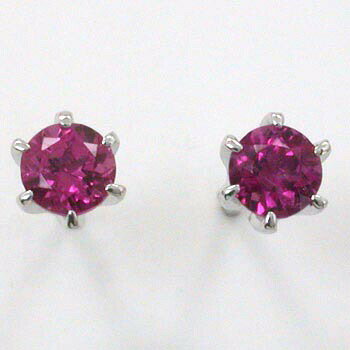 K18WGルベライト4mm六本爪ピアス(0.9mm芯,キャッチなし)