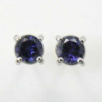 K18WGアイオライトピアス