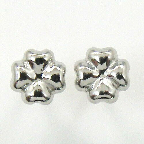 最短翌日 クーポンで大割引 Pt900 四葉のクローバー ピアス（通常芯・シリコンキャッチ付）