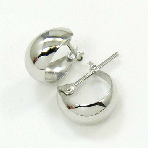 18金ホワイトゴールド　ピアス　　月甲　ピアス(幅7ミリ　外径12.5ミリ)のサムネイル