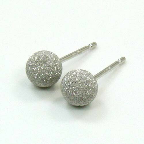 最短翌日 クーポンで大割引 18金ホワイトゴールド フラッシュボール約6mmピアス(太さ0.9mmx長さ10mm芯・シリコンキャッチ付） 即納品(4日前後発送可能)