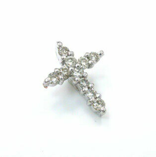 18金ホワイトゴールド　ダイヤモンド　ベーシク　クロス　ペンダント　ヘッド　typeAA