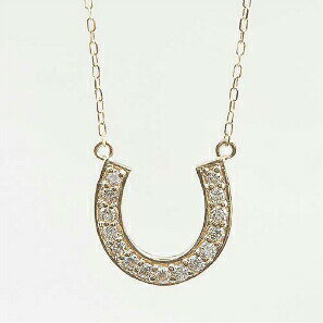 Diamond - K18 天然ダイヤモンドtypeAAA　0.15ct 馬蹄プチネックレス(小豆チェーン)