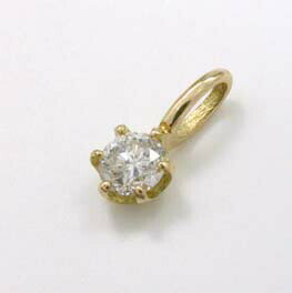0.1ct 18金ゴールドダイヤモンド 六本爪 ペンダント ヘッドtypeA+送料無料