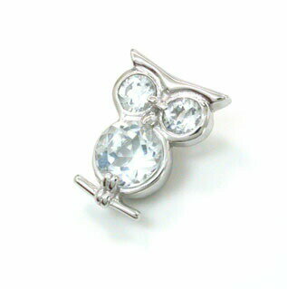 K18WG ホワイトトパーズ　ふくろうペンダントヘッド