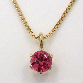 K18レッドスピネル六本爪プチネックレス