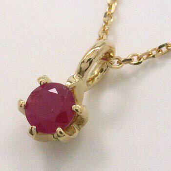 K18天然ルビープチネックレス