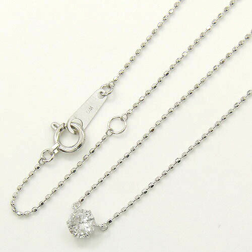 Rakuten - K10WG 天然ダイヤ0.25ct　TypeAプチネックレス