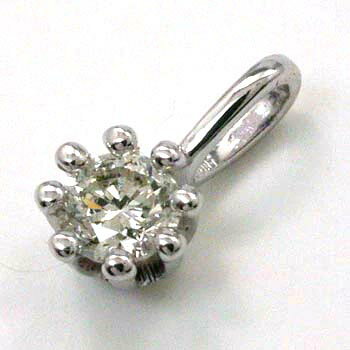 0.15カラット　ミルククラウン　18金ホワイトゴールド　ダイヤ　ペンダント　K18WG天然ダイヤ0.15ct　八本爪ペンダントヘッド