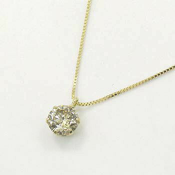 鑽石 - 18金ゴールド ライトブラウンダイヤ0.3ct(SIクラス)ペンダント ネックレス送料無料