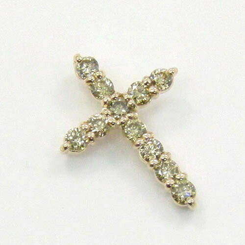 Pink - K10 天然ライトブラウンダイヤ 0.3ct(I 1)クロスペンダントヘッド