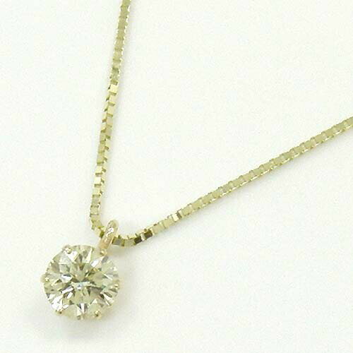 Rakuten - K10 天然イエローダイヤ　SIクラス　 0.15ct プチネックレス（簡易鑑定カード付）