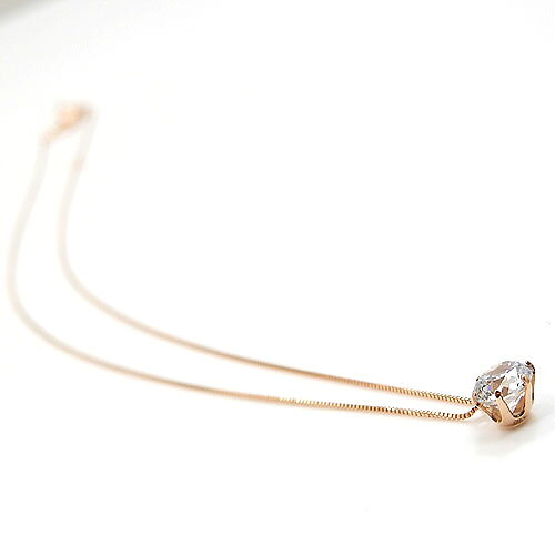 樂天商城 - 最短翌日 クーポンで大割引 10金　ペンダントネックレス　キュービック0.8ct ネックレス　送料無料