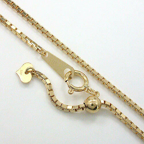 ベネチアン ネックレス 18金ゴールド（K18） べネチェーン（幅1.4mm長さ45cm/長さ調整可能)