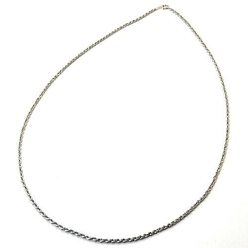 18金ホワイトゴールド ロープチェーン(幅2mm 長さ50cm)一週間前後発送 送料無料 金 18金 ゴールドネックレス 18K ネックレス シンプル ペンダン...