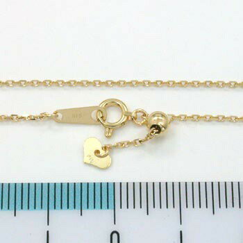 スライドアジャスター長さ45センチ 小豆チェーン ネックレス18金ゴールド (幅1.15mm 長さ4 ...