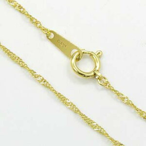 純金(K24）スクリューチェーン ネックレス (幅1.3mm 長さ40cm/アジャスター用丸カンあり）
