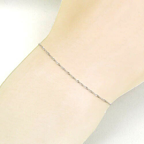 最短翌日 クーポンで大割引 18金ゴールド/18金ホワイトゴールド2種類よりお選びいただけます。Wスクリューチェーンブレスレット（幅約0.7mm・全長16.5cm/アジャスター用丸カンなし）
