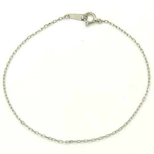 Pink - Pt850　角小豆チェーン　ブレスレット（幅1.15mm・全長16cm）