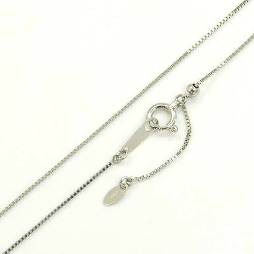 Ball Chain - 18金WG ベネチアン スライドチェーン ネックレス(幅0.6mm・長さ45cm/オーバルバーツ）送料無料
