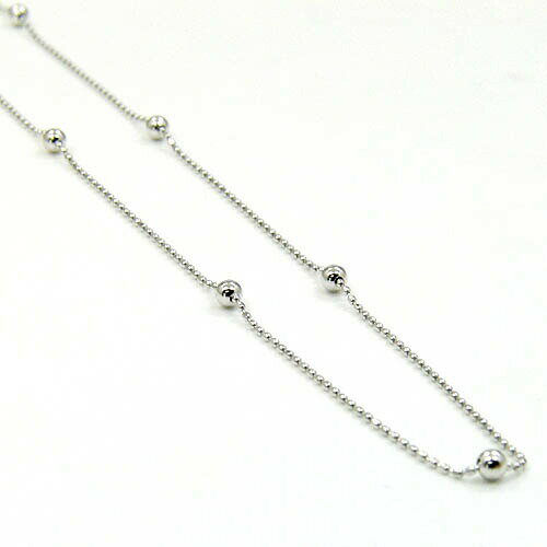 最短翌日 クーポンで大割引 プラチナ(Pt850)　ステーション　ネックレス7玉　カットボールチェーン(幅0.8mm 長さ42cm)送料無料