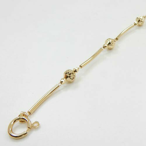 18金ゴールド 3グラム ボリューム地金ブレスレット(幅1.3mm 全長18.5cm)送料無料