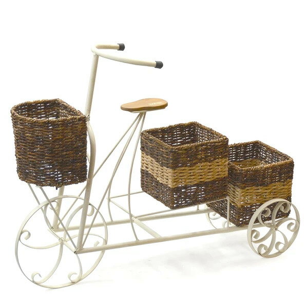 azi-azi AZ-3022 自転車3バスケットプランター 1個 ガーデニング雑貨 かご おしゃれ 雑貨 おしゃれインテリア 庭 ガーデン用品 ガーデン雑貨 ガーデニング用品 自転車 プランターのサムネイル