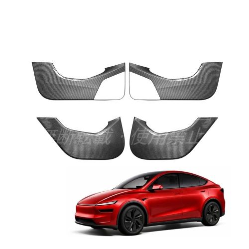 FOR 新型 モデル Y ジュニパー Model Y （2025年〜現行）カーボン調 ドアキックガード ドア内装保護パネル 傷防止 汚れガード 内装ドレスアップ 簡単取付