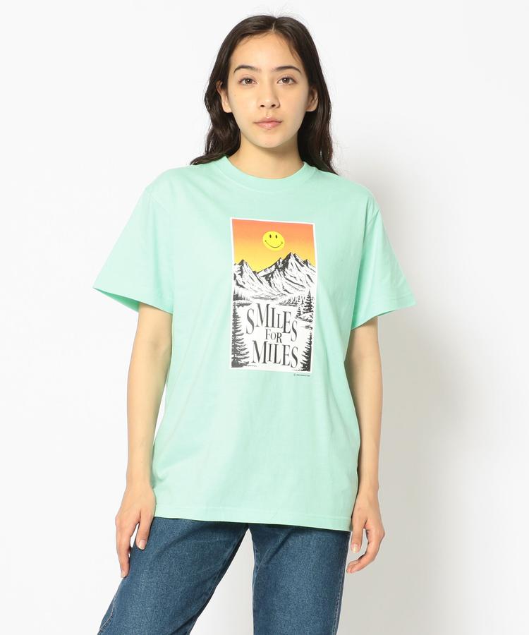 ☆TIME SALE45%OFF｜【MANASTASH】MANASTASH/マナスタッシュ W's MOON SMILE TEE ウィメンズ　ムーンスマイルTシャツ_7922132012 7223024 レディース 半袖 プリント アウトドアブランド 白 ホワイト 黒 ブラック ミントグリーン ※セール/アウトレット品につき交換 返品不可