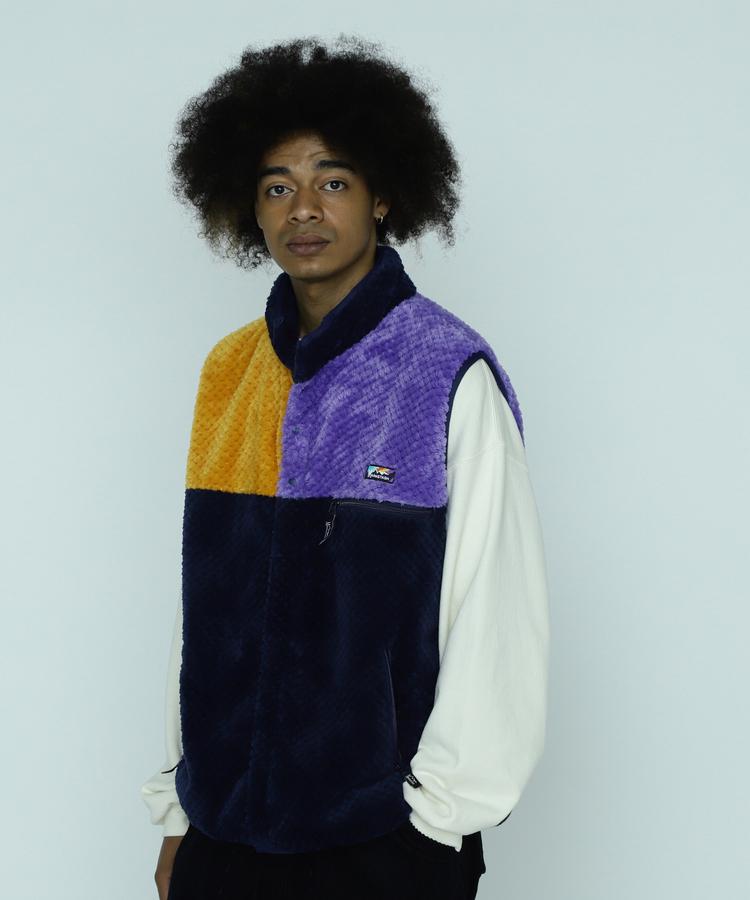 楽天MANASTASH【MANASTASH】MANASTASh/マナスタッシュTHERMAL FLEECE VEST/サーマルフリースべストトップス アウター フリース カラバリ パープル イエロー ネイビー クレイジー 新作 23fw aw 秋冬 M~2XL モコモコ カワイイ ゴープコア