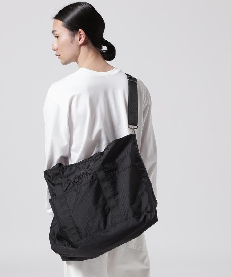 【MANASTASH】PACKING/パッキング/RIP STOP 5P UTILITY TOTE BLACK/PA-038パッキン トートバッグ 手提げ 鞄 ショルダーバッグ 大容量 シンプル リップストップ 軽量