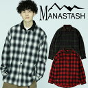 SALE｜MANASTASH/マナスタッシュRANCHO SHIRT/ランチシャツトップス チェックシャツ シャドーチェック 新作 23fw aw 秋冬 シンプル ホワイト レッド グリーン 3色展開 M~2XL カラバリ 90's 襟 切り替えし