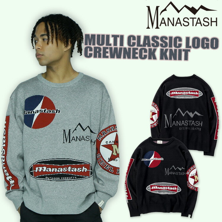 ☆セール|【MANASTASH】MANASTASHMULTI CLASSIC LOGO CREWNECK KNIT/マルチクラシックロゴクルーネックニット/トッ...