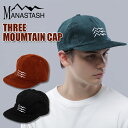 MANASTASH/マナスタッシュ/THREE MOUMTAIN CAP/スリーマウンテンキャップ新作 23fw aw 秋冬 ブラック グリーン オレンジ ワンサイズ コーデュロイ 太畝 コーズ シンプル ロゴ アイコン