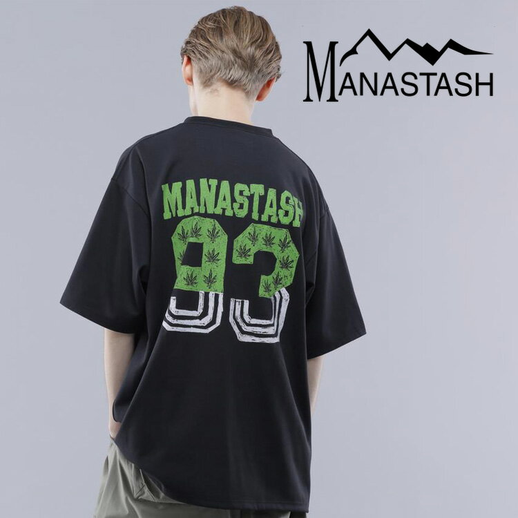 楽天MANASTASH【MANASTASH】MANASTASH/マナスタッシュ/RE:POLY TEE 93/リポリTシャツ93トップス 半袖 カットソー リサイクル素材 サステナブル ブラック ホワイト オレンジ S～XL バックプリント 新作 春夏 24ss カワイイ 夏コーデ