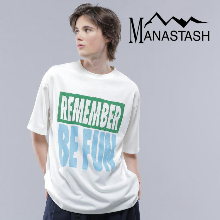 楽天MANASTASH【MANASTASH】MANASTASH/マナスタッシュ/RE:POLY TEE RBF/リポリTシャツトップス 半袖 カットソー リサイクル素材 サステナブル ブラック ホワイト オレンジ S～XL プリント 新作 春夏 24ss カワイイ 夏コーデ