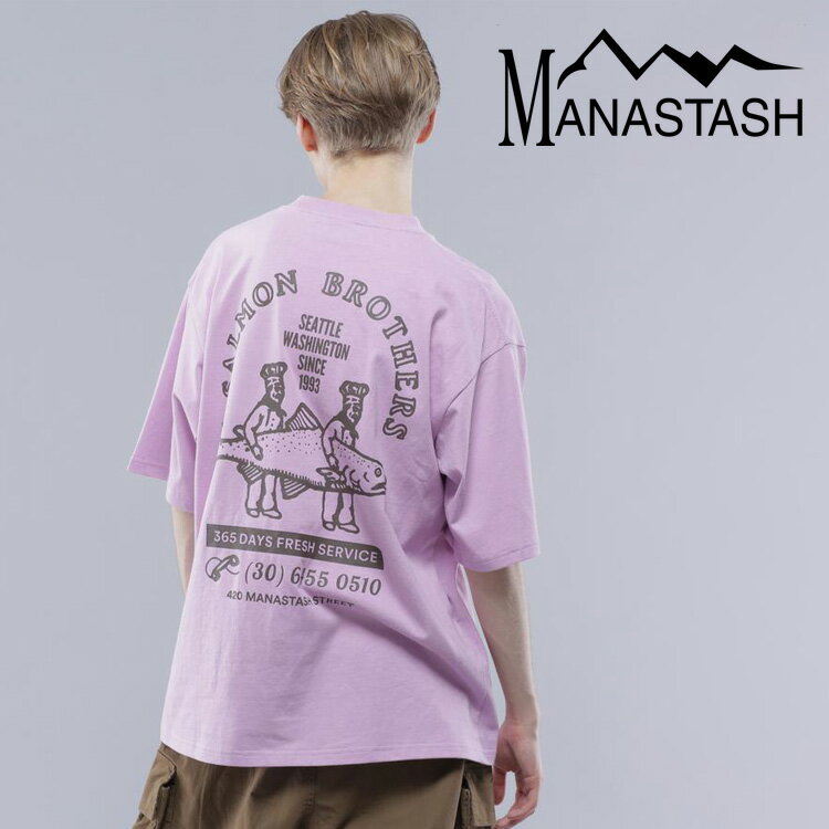 楽天MANASTASH【MANASTASH】MANASTASH/マナスタッシュ/CiTee SALMON/シーティ サーモントップス Tシャツ 半袖 Tee カットソー バックプリント 人気アイテム S～XL ピンク ブラック ホワイト 新作 24ss 春夏 カワイイ