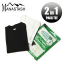 【MANASTASH】MANASTASH/マナスタッシュ/HEMP PACK TEES (2 PACK)/ヘンプパックTトップス インナー Tシャツ 半袖 無地 ブラック ホワイト S~XL 新作 24ss 春夏 デイリーウェア 肌着