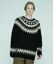 MANASTASH/マナスタッシュABERDEEN SWEATER NORDIC/アバディーンセーター ノルディックトップス ニット プルオーバー モヘア カラバリ ネイビー ライトブルー ナチュラル ブラック 新作 23fw aw 秋冬 冬コーデ カワイイ