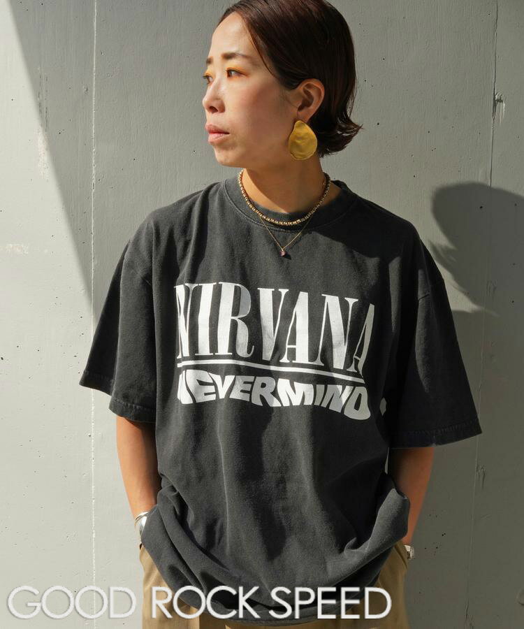 【再入荷】【送料無料】【MANASTASH】GOOD ROCK SPEED×MANASTASH/ 別注 NIRVANA コラボTシャツユニセックス トップス Tシャツ 半袖 マナスタッシュ グッドロックスピード ヴィンテージライク ピグメント加工 ブラック M L XL シンプル 春夏 新作 23ssのサムネイル
