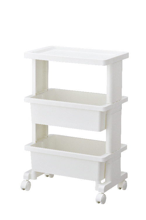 ホワイト 3段ワゴン RY810195 WH 天板付きキッチンワゴン3段 ホワイト ｜ ミスターマックスオンラインストア