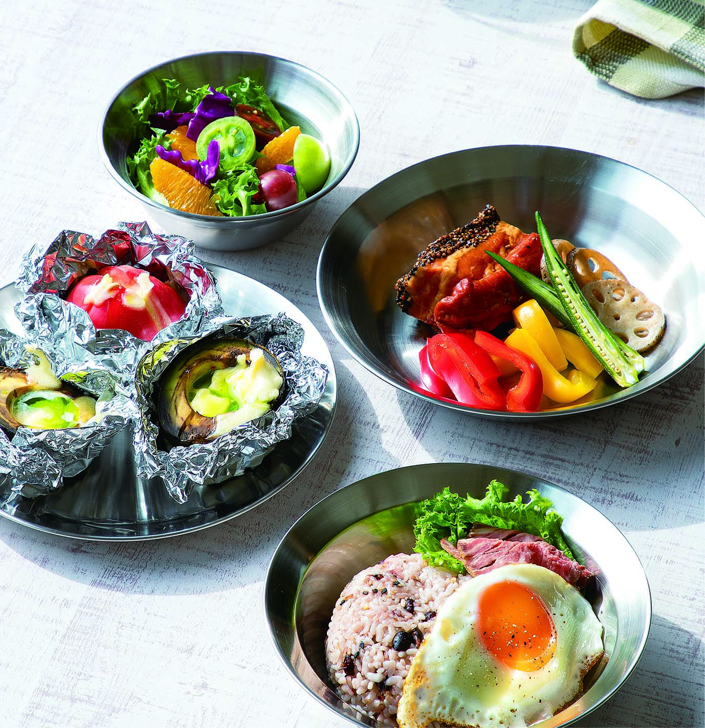 ソラリラ アウトドア BBQ バーベキュー 調理道具 4点セット 4pcs ボウル プレート キャンプ 調理 用品 食器 ステンレス 非常時 防災用品通販格安セール情報 楽天 通販