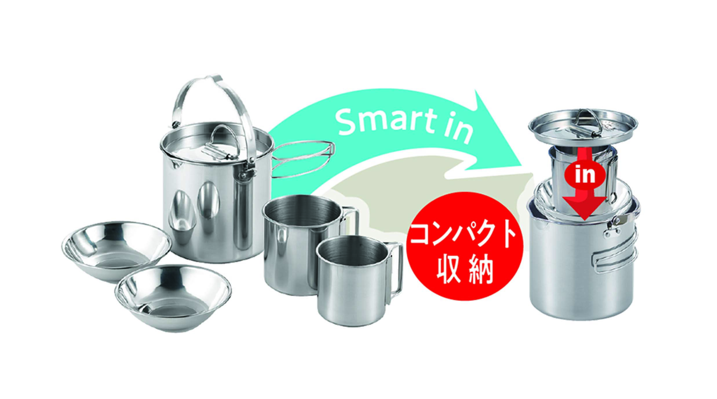 アウトドア BBQ バーベキュー 調理道具 5点セット 5pcs ケトル マグ ディッシュ キャンプ 調理 用品 食器 ステンレス 非常時 防災用品通販格安セール情報 楽天 通販