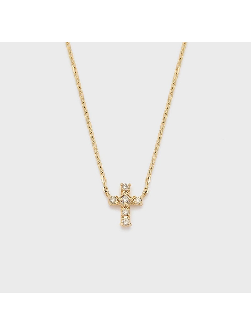 【Tiny Motif】K10ダイヤモンドクロスネックレス(0.02ct) NOJESS ノジェス アクセサリー・腕時計 ネックレス【送料無料】[Rakuten Fashion]
