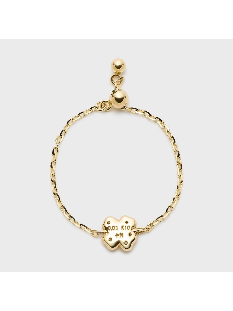 【Tiny Motif】K10ダイヤモンドクローバーチェーンリング(0.03ct) NOJESS ノジェス...