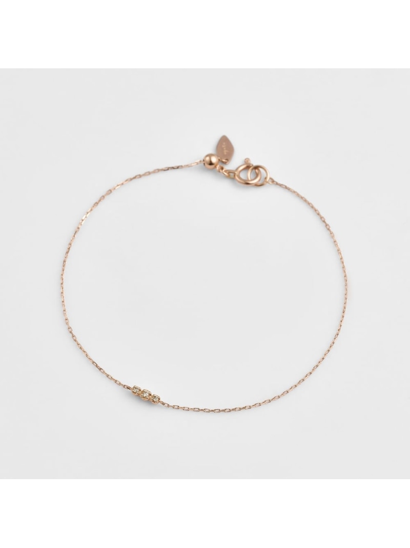 《WEB限定》K10ダイヤモンドブレスレット(ピンクゴールド) agete アガット アクセサリー・腕時計 ブレスレット・バングル ホワイト【先行予約】*【送料無料】[Rakuten Fashion]