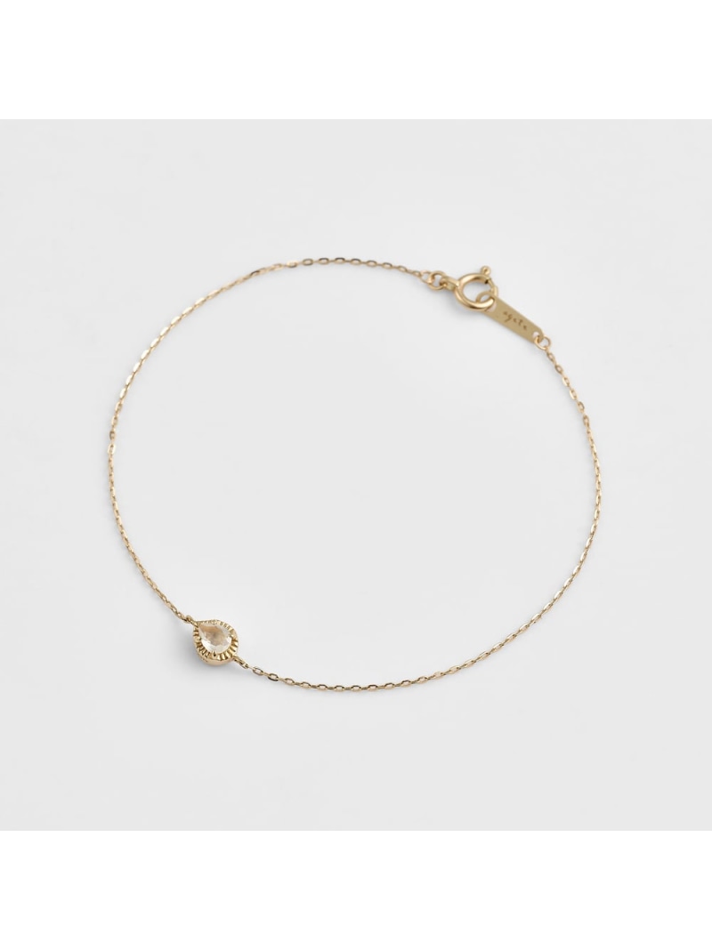 K10ダイヤモンド/ムーンストーンブレスレット(0.01ct) agete アガット アクセサリー・腕時計 ブレスレット・バングル ホワイト【送料無料】[Rakuten Fashion]