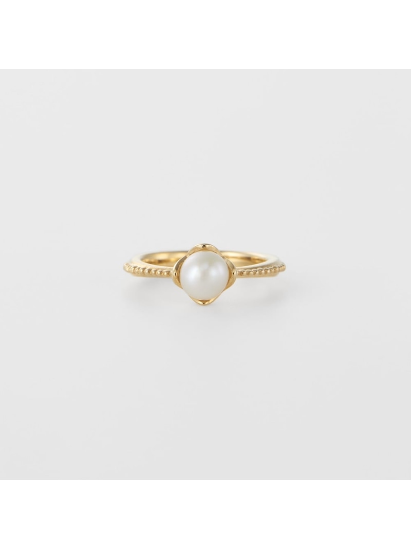 ＜6月誕生石＞K10パールベビーリング agete アガット アクセサリー・腕時計 リング・指輪 ホワイト【送..