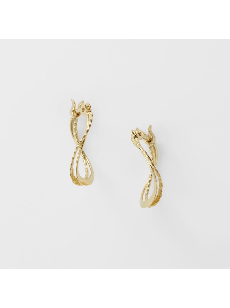 K18フープピアス agete アガット アクセサリー・腕時計 ピアス イエロー【送料無料】[Rakuten Fashion]