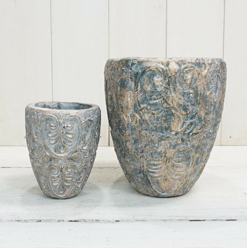 植木鉢 おしゃれ 陶器 アイビーオーバルポット2点セット＜ 23.5cm 8号 15cm 5号 穴...